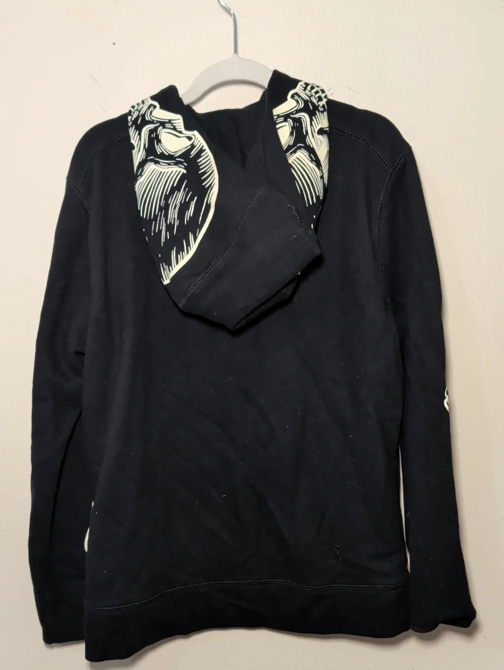 Gap Kids Halloween Skeleton Hoodie Black White Full Zip Spooky Fall Boys Size L